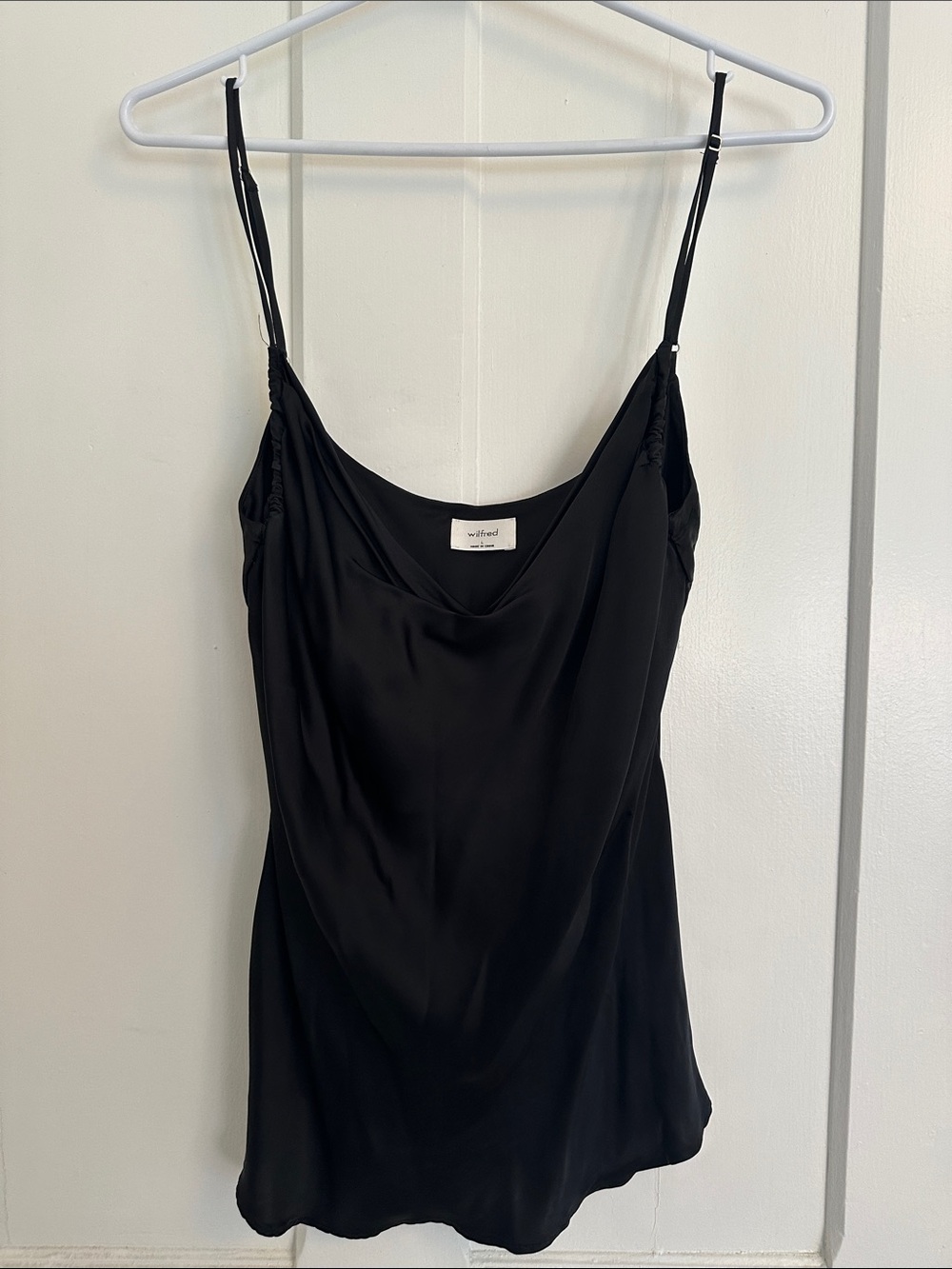 Wilfred Black Satin Cowl Neck Camisole large